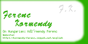 ferenc kormendy business card