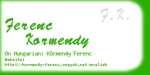 ferenc kormendy business card